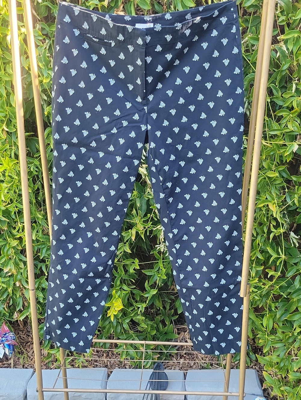 J. Jill Women's Black Patterned Dress Pants 12